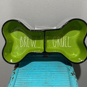 NEW Rae Dunn Artisan Collection By Magenta Brew Gruel Green Black Dog Bowl